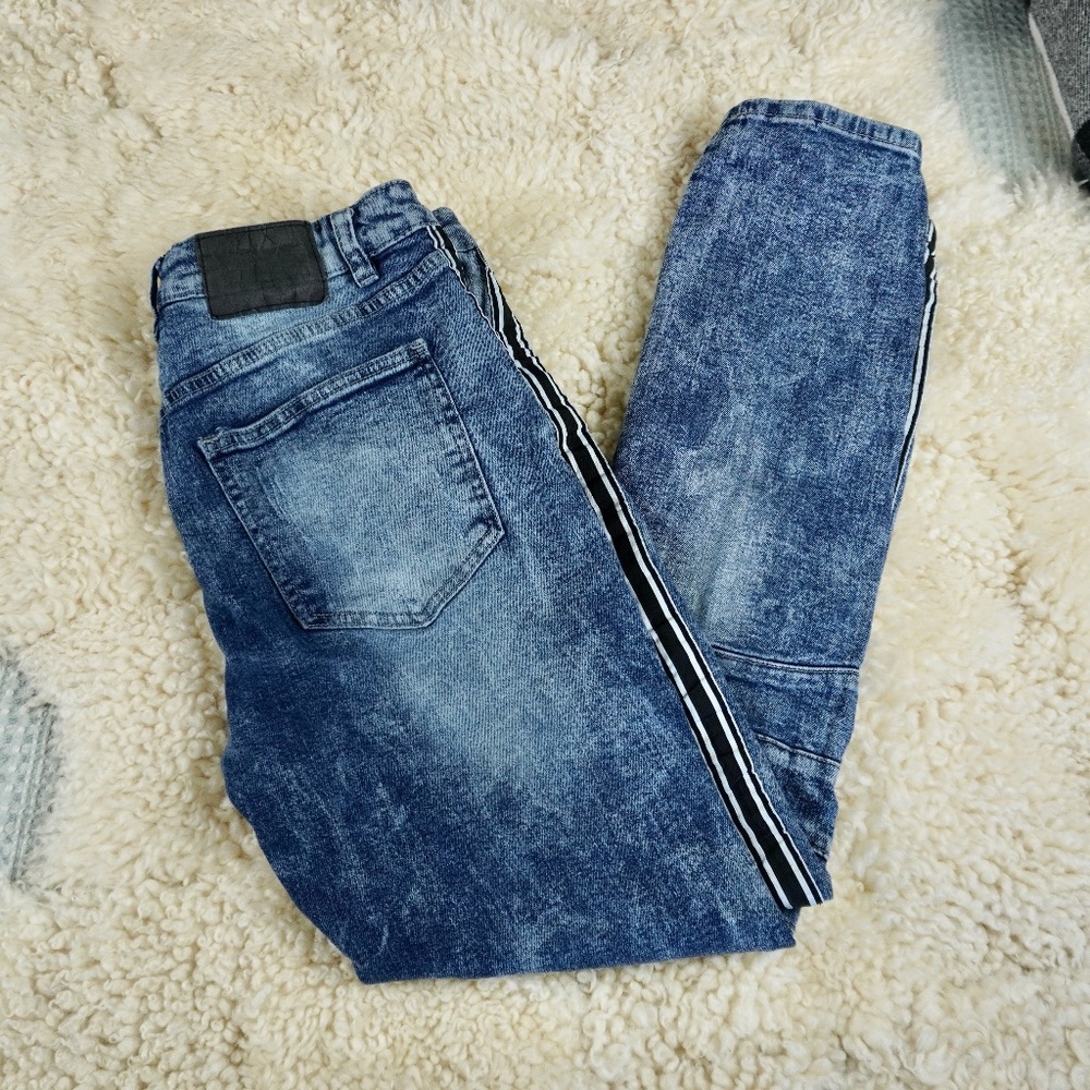 Rue 21 Premium Denim Jeans Side Stripe Skinny Tag Size 32 X 32 See Photos